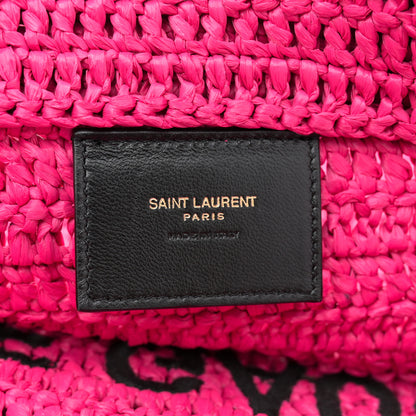 Saint Laurent Raffia Rive Gauche Tote Pink 6 of 10