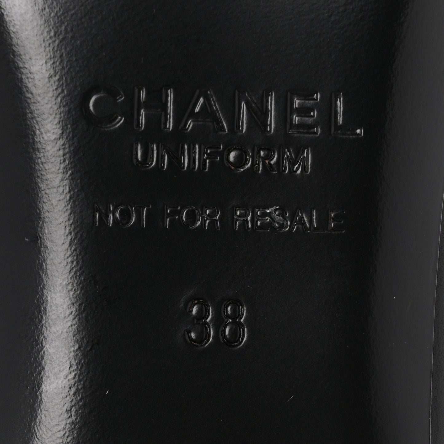 Lambskin Cap Toe CC Uniform Ballerina Flats 38 Black