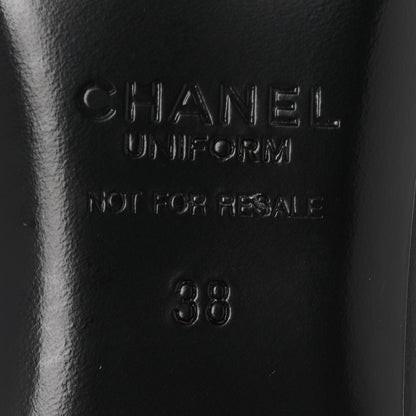 Chanel Lambskin Cap Toe CC Uniform Ballerina Flats 38 Black 8 of 10