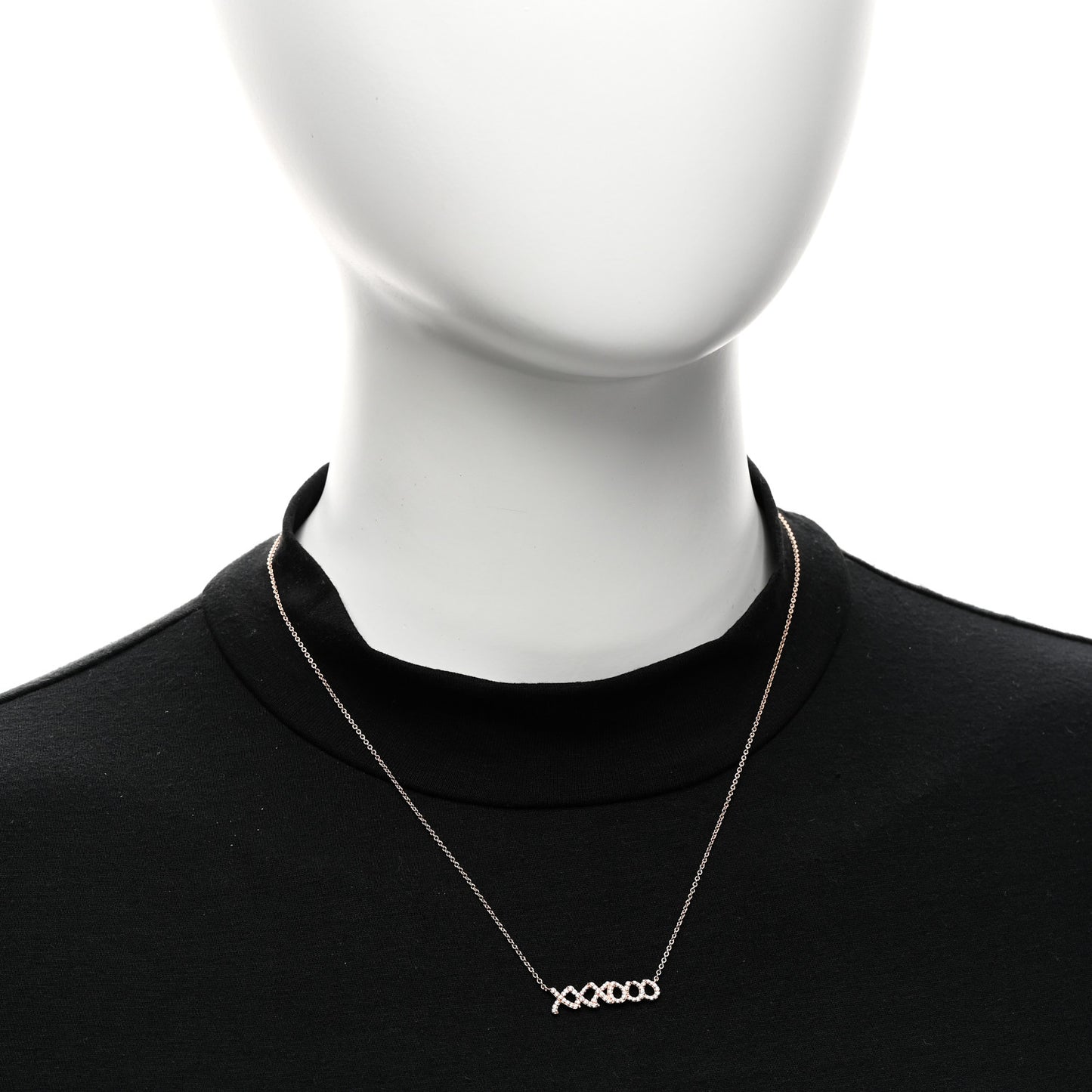 18K Rose Gold Diamond Paloma Picasso Love and Kisses Pendant Necklace