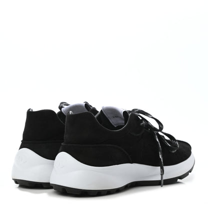 Chanel Suede Goatskin CC Sneakers 37.5 Black 4 of 8