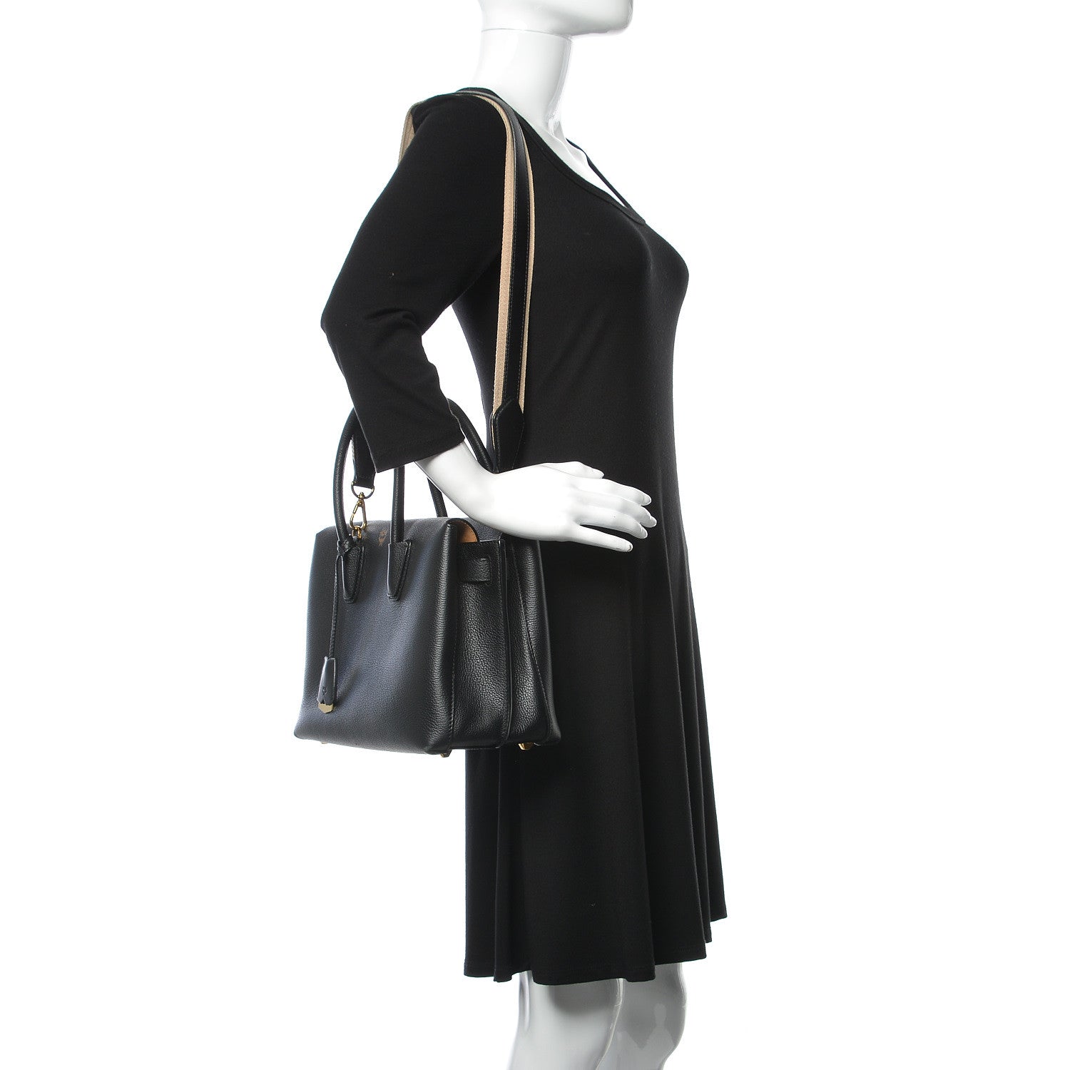 MCM Grained Calfskin Medium Milla Tote Black 2 of 13