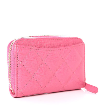Chanel Caviar Quilted Zip Coin Purse Pink 3 of 11