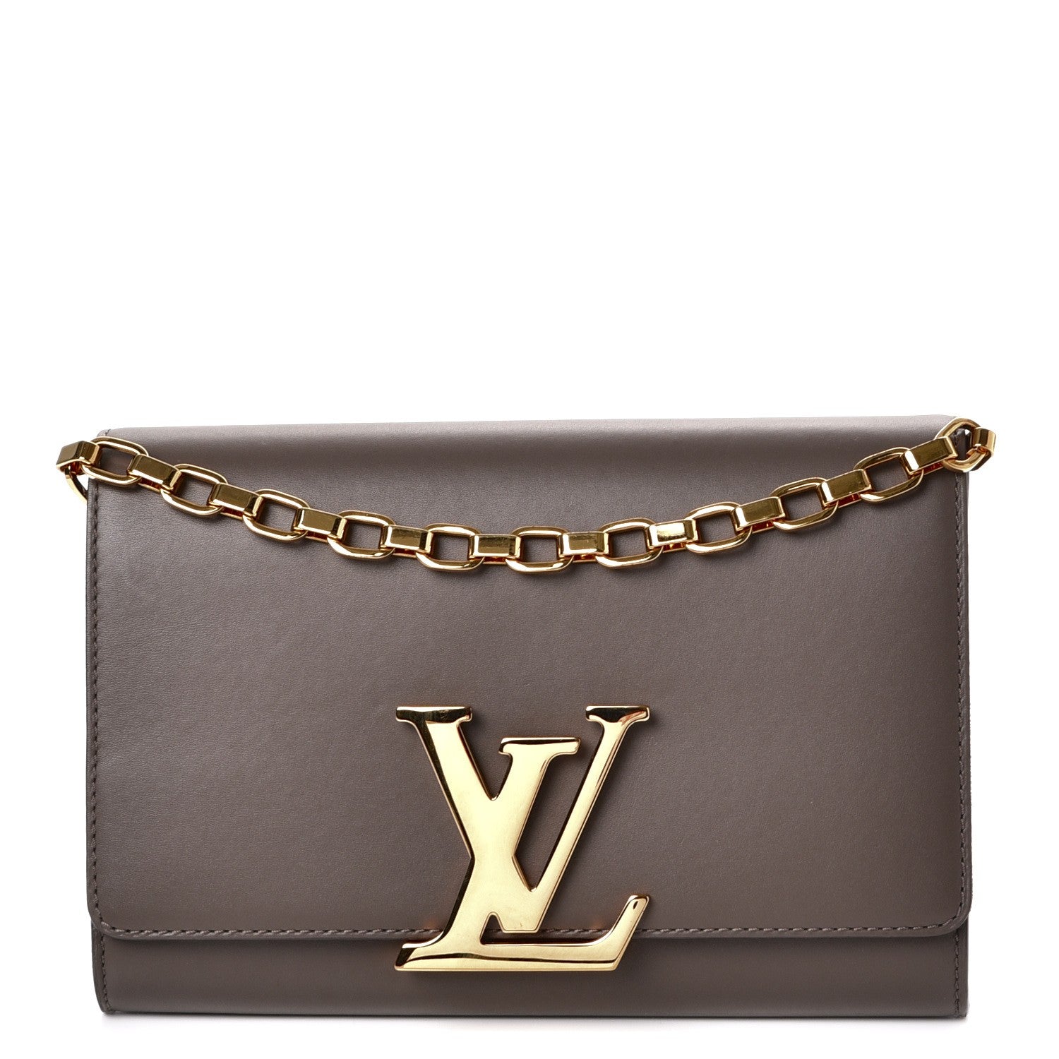 Louis Vuitton Calfskin Chain Louise MM Granit 1 of 9