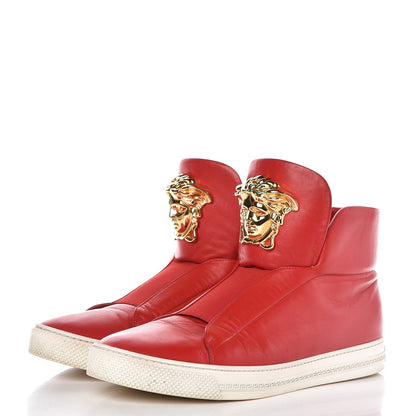 Versace Mens Calfskin Palazzo Idol High Top Sneakers 44 Red 3 of 16