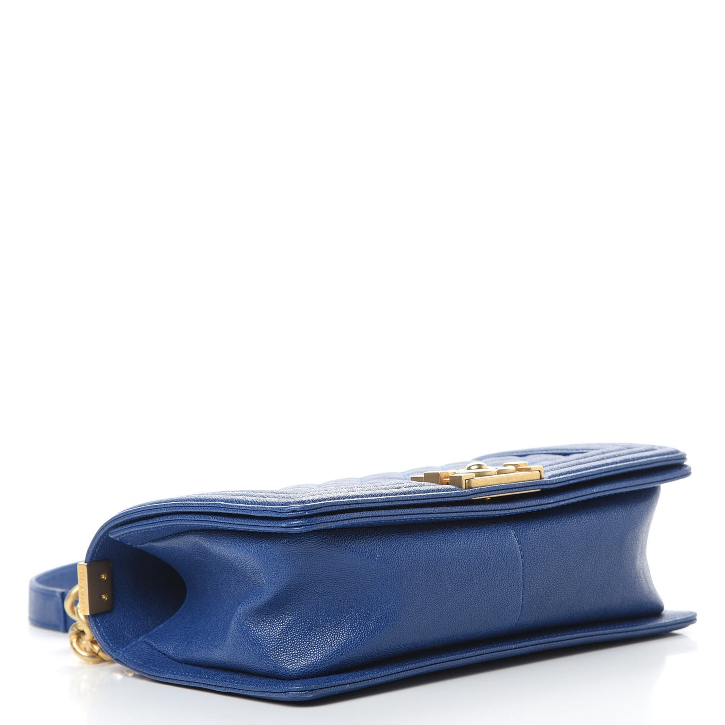 Caviar Quilted Medium Boy Flap Blue