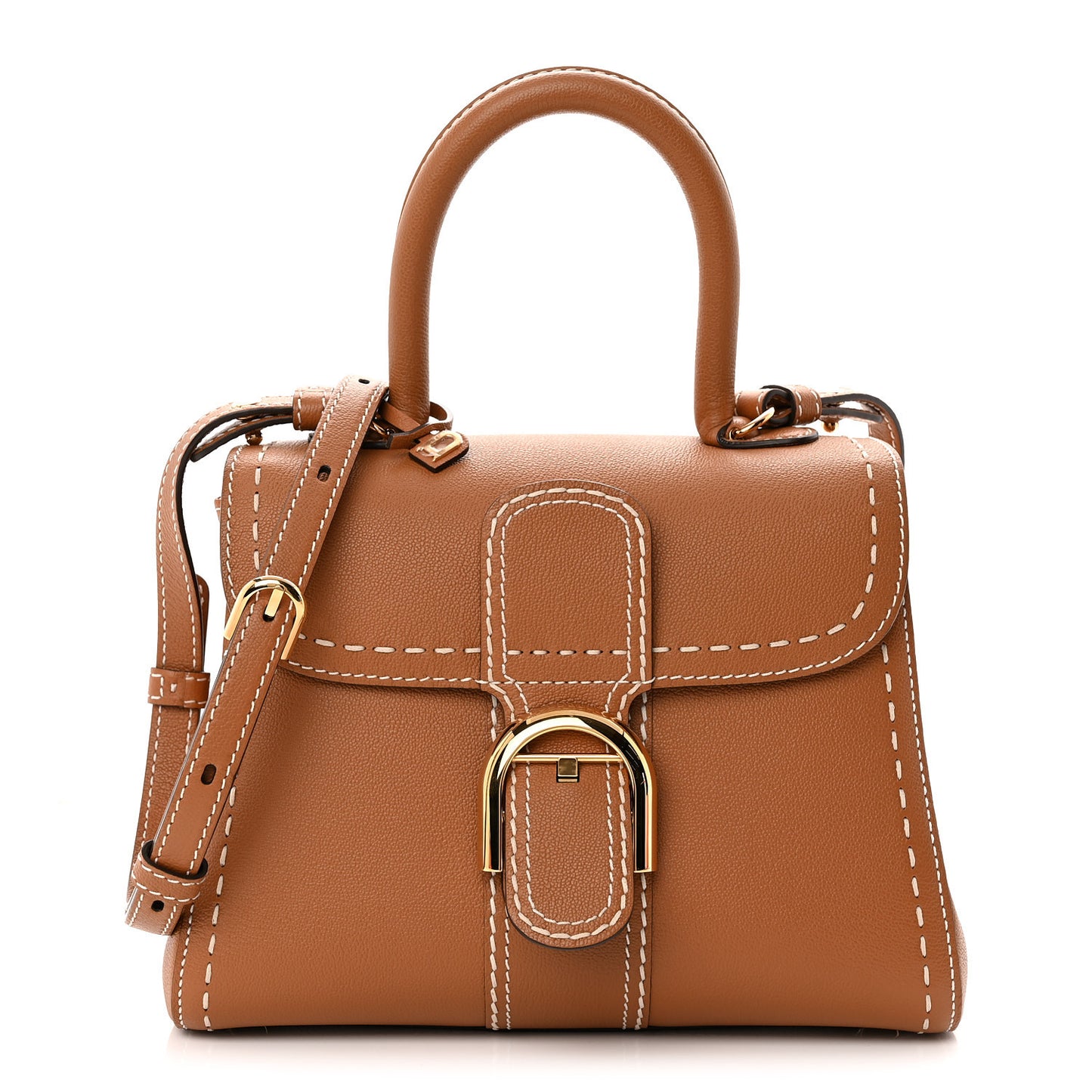 Grained Rodeo Calfskin Surpique PM Brillant Satchel Vegetal Ivory