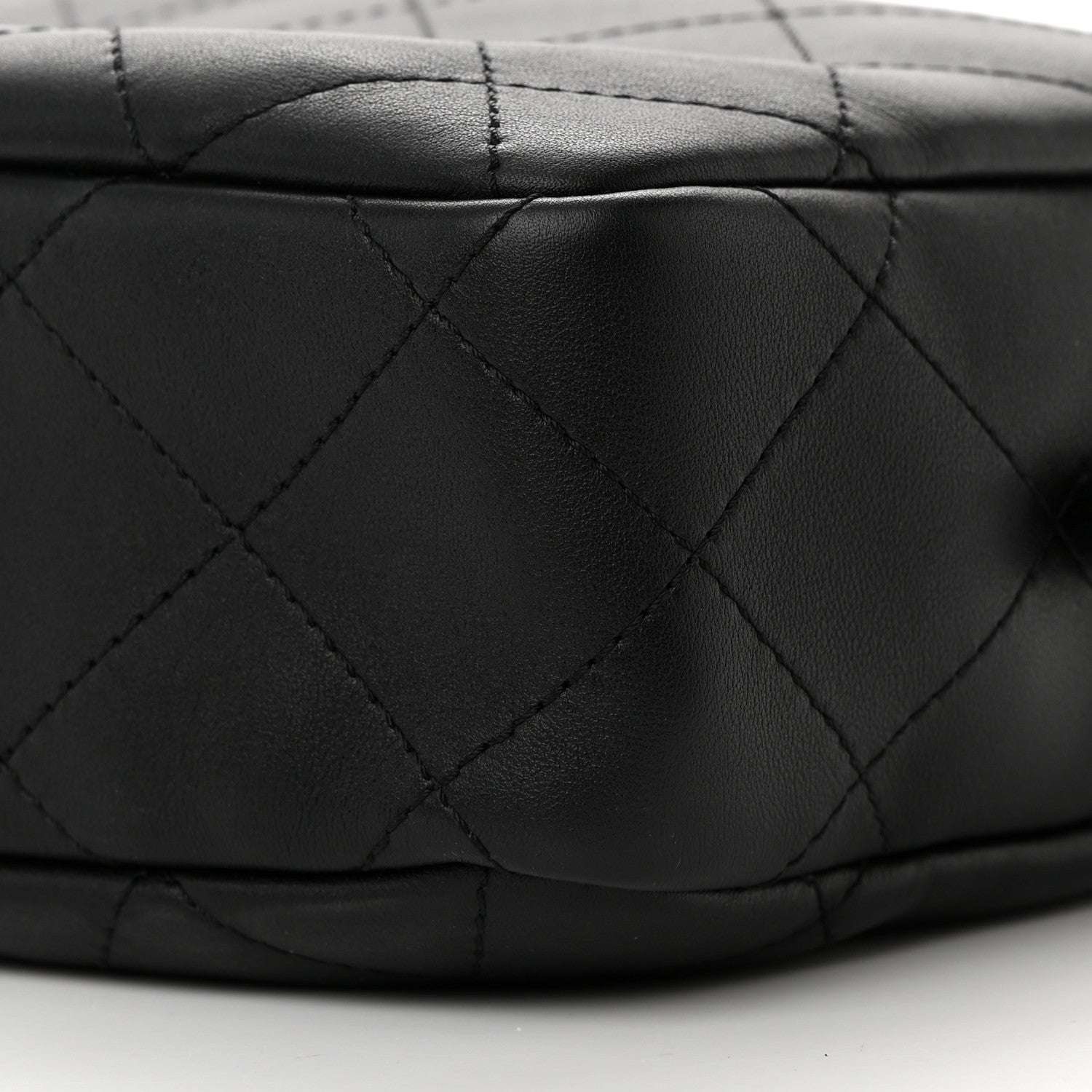Chanel Calfskin Diamond Stitched Top Handle Bowling Bag Black 10 of 12