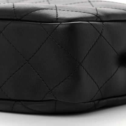 Chanel Calfskin Diamond Stitched Top Handle Bowling Bag Black 10 of 12