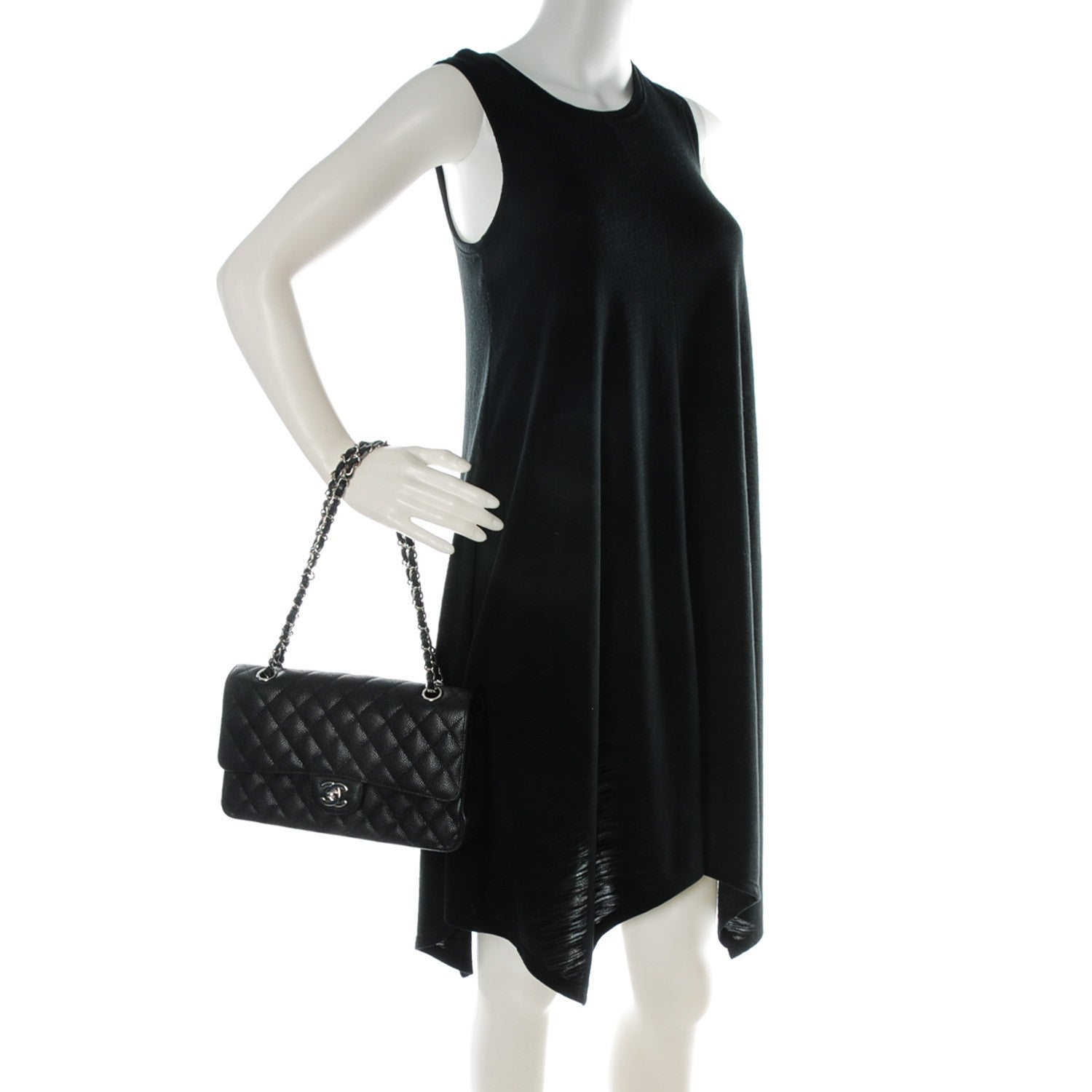 Chanel Caviar Quilted Medium Double Flap Black 2 of 8