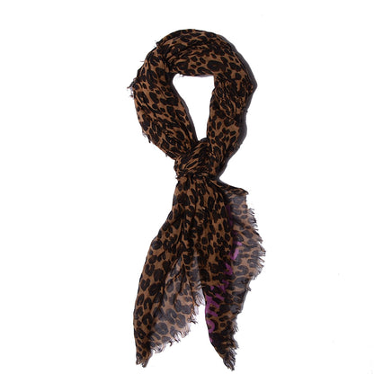 Louis Vuitton Cashmere Silk Leopard Stole Brown 1 of 5