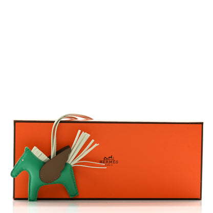 Hermes Milo Lambskin Grigri Rodeo Pegase Horse Bag Charm PM Menthe Vert Fizz Etoupe 5 of 5