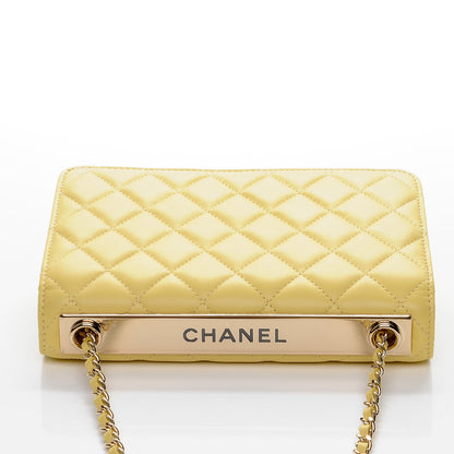 Chanel Lambskin Quilted Trendy CC Wallet On Chain WOC Yellow 6 of 9