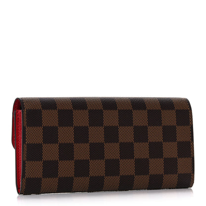 Louis Vuitton Damier Ebene Emilie Wallet Red 3 of 11