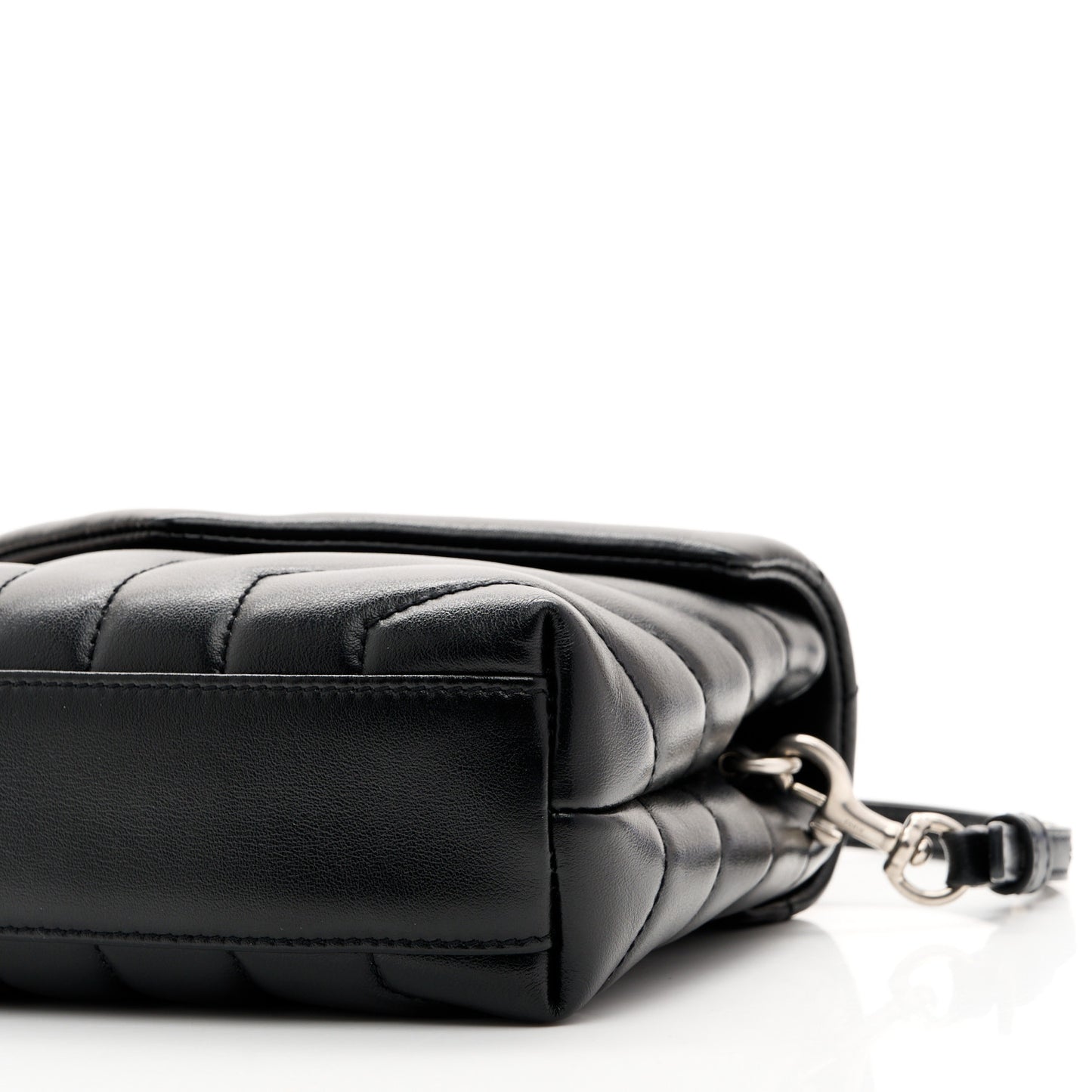 Calfskin Y Quilted Monogram Toy Loulou Crossbody Bag Black