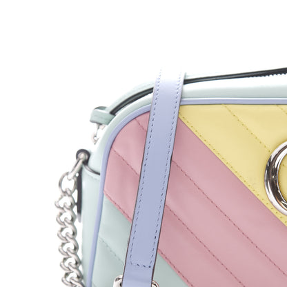 Gucci Calfskin Matelasse Diagonal Small GG Marmont Chain Shoulder Bag Multicolor Pastel 11 of 11