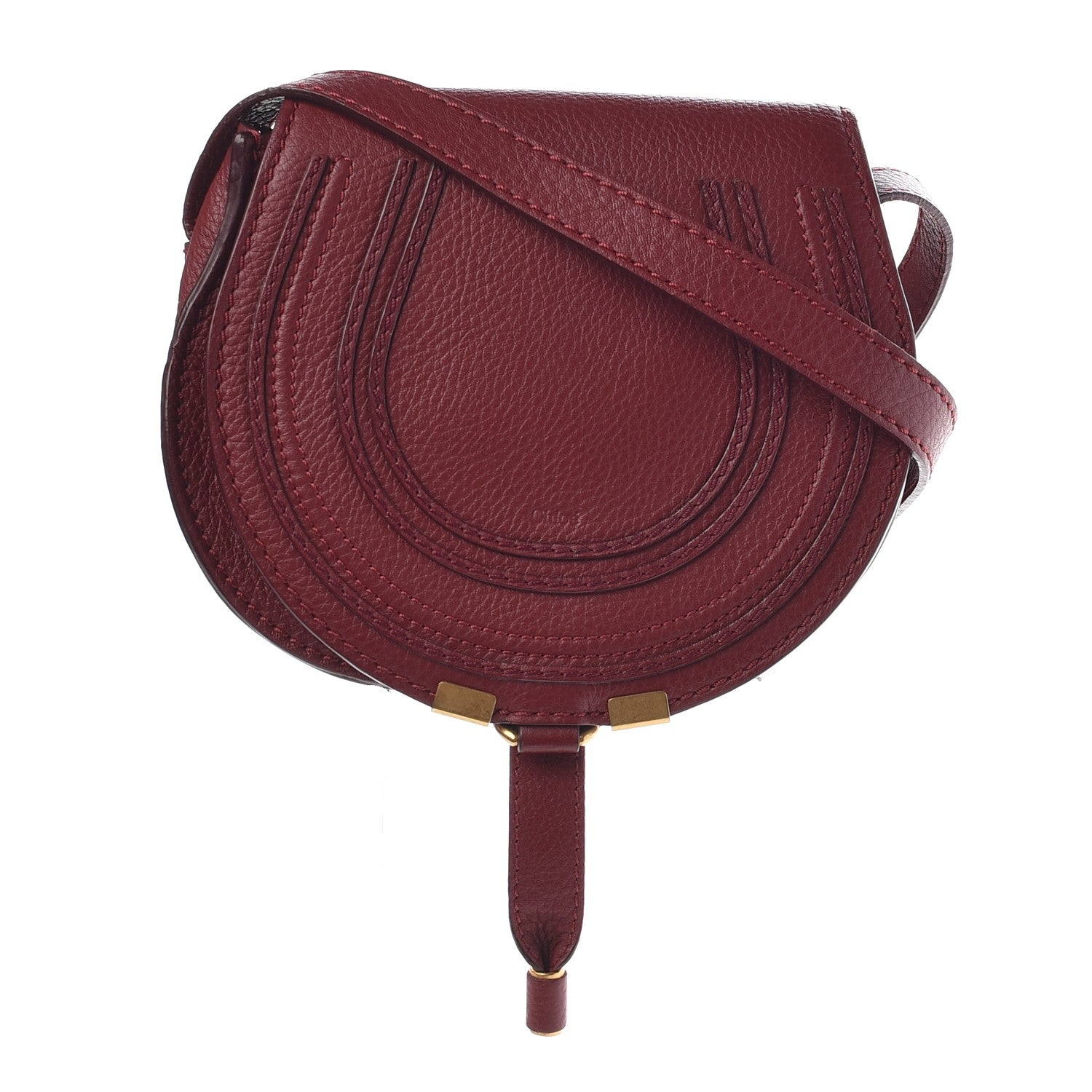 Chloe Calfskin Mini Marcie Round Crossbody Bag Plum Purple 1 of 8