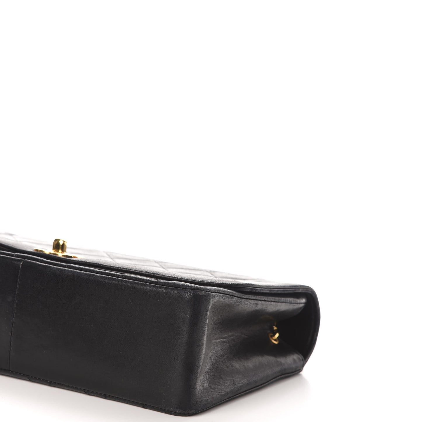 Lambskin Quilted Medium Single Flap Black