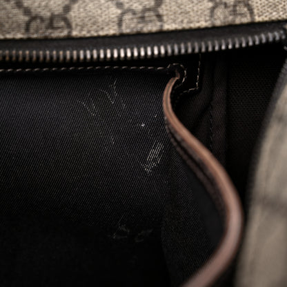 Gucci GG Supreme Monogram Medium Zippered Shopping Tote Dark Brown 12 of 21