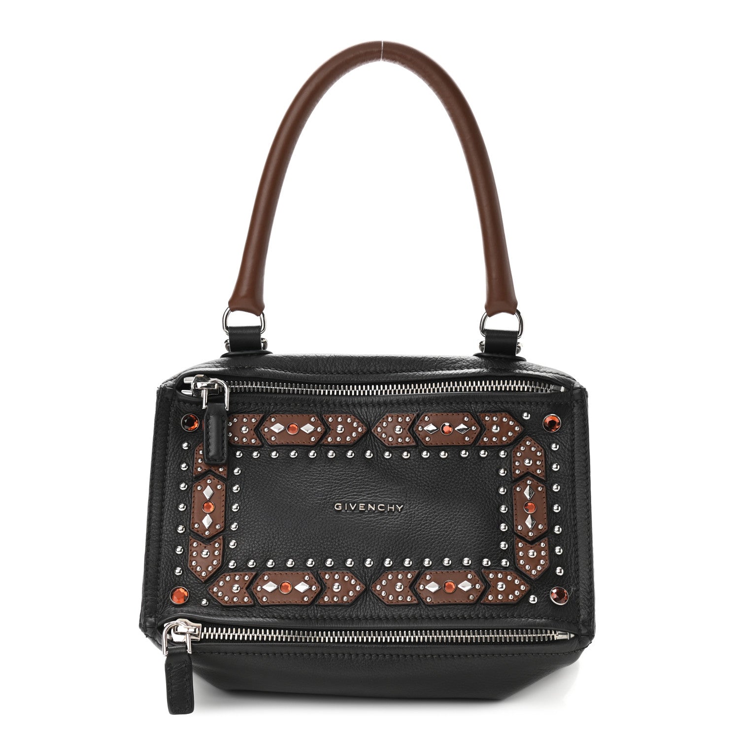 Givenchy Calfskin Small Studded Pandora Black Brown 1 of 10