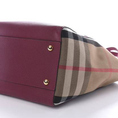 Burberry Grainy Calfskin House Check Small Canterbury Tote Berry Pink 7 of 9