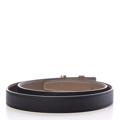 Hermes Swift Epsom 24mm Mini Constance H Belt 90 Black Etoupe 3 of 9