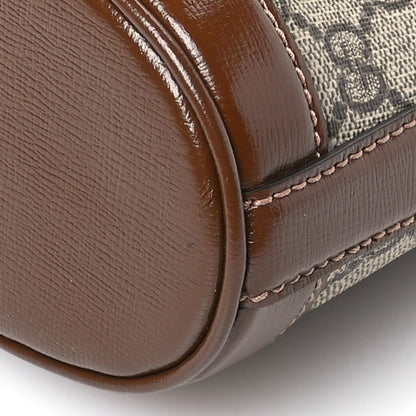 Gucci GG Supreme Monogram Azalea Calfskin Retro Interlocking G Chain Shoulder Bag Beige Ebony Brown Sugar 10 of 10
