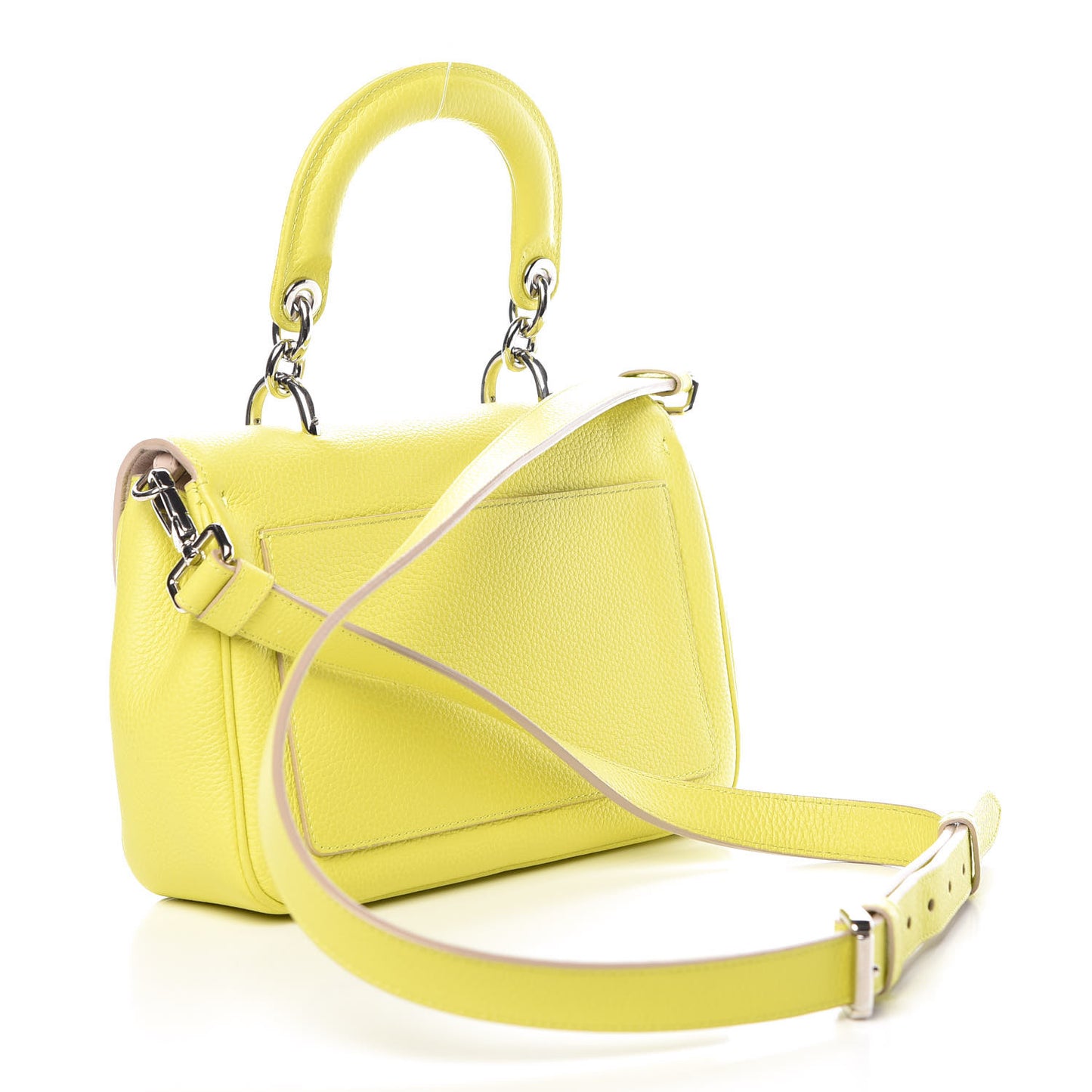 Smooth Calfskin Mini Be Dior Flap Vert Acide