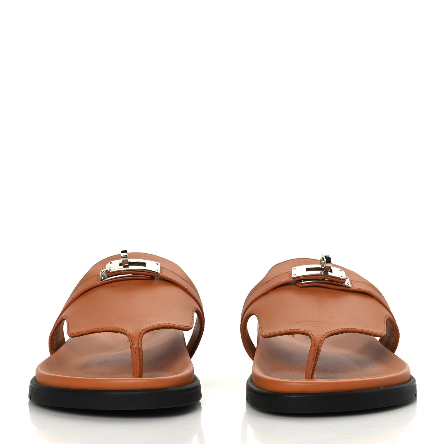 Hermes Calfskin Womens Empire Sandals 38 Marron Glaise 2 of 8