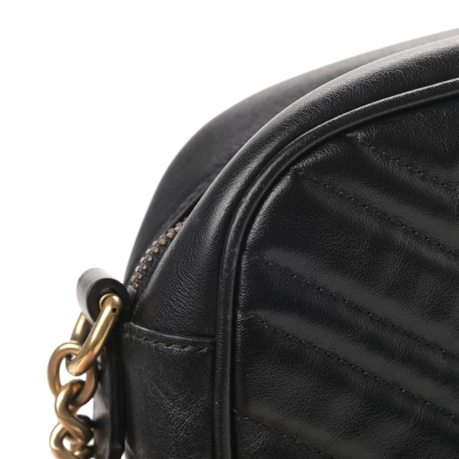Gucci Calfskin Matelasse Small GG Marmont Chain Shoulder Bag Black 15 of 15