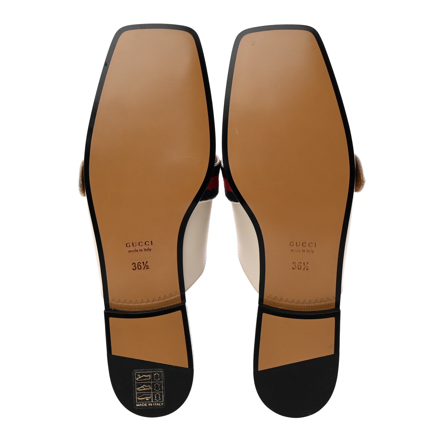 Gucci Calfskin Web Womens Peyton GG Slippers 36.5 Mystic White 5 of 15