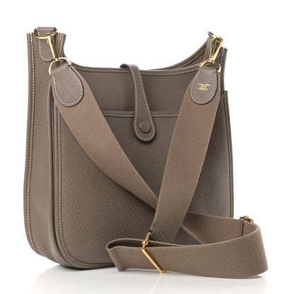 Hermes Taurillon Clemence Evelyne III PM Etoupe 3 of 11