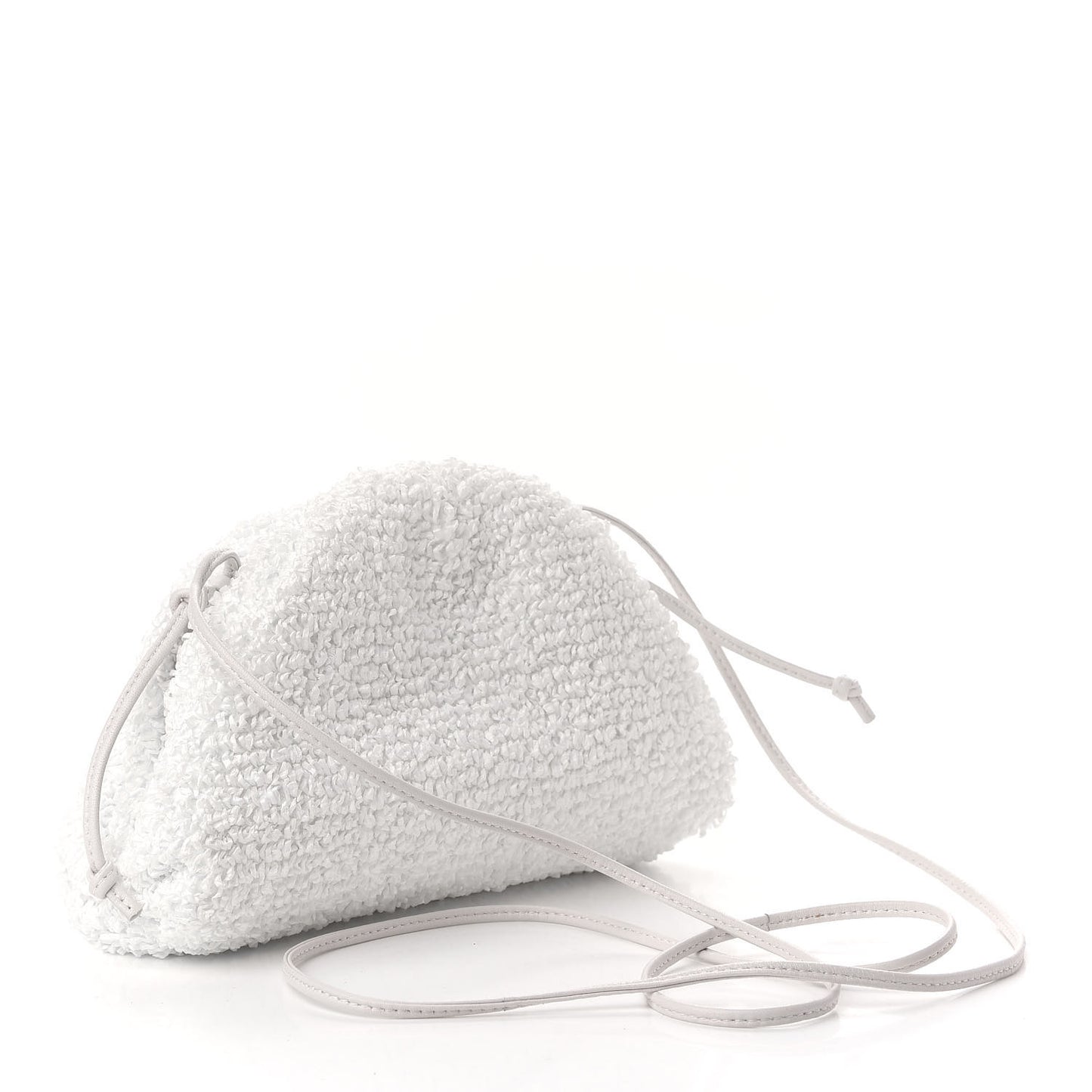 Boucle Curly Raffia The Mini Pouch White Chalk