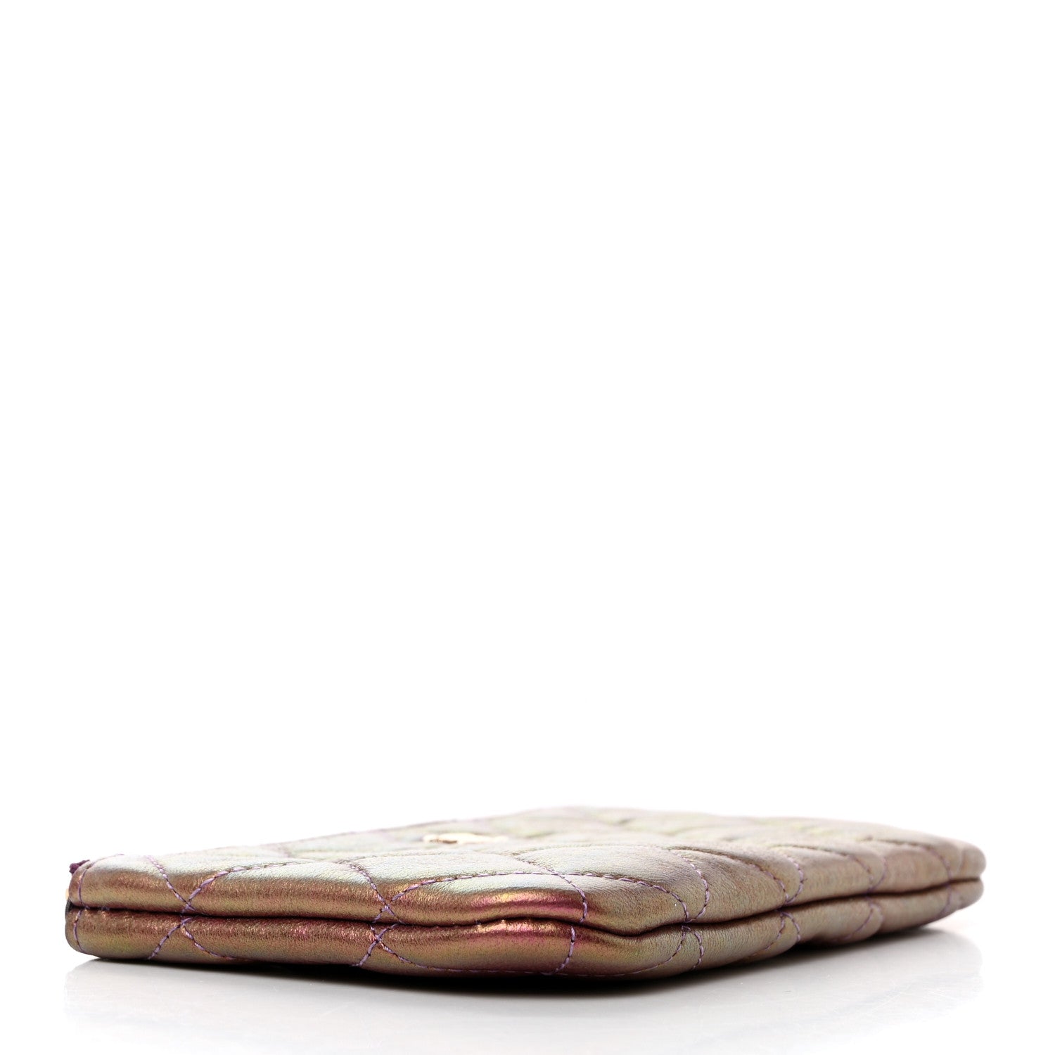 Chanel Iridescent Lambskin Quilted Small Cosmetic Case Purple 4 of 7