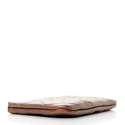Chanel Iridescent Lambskin Quilted Small Cosmetic Case Purple 4 of 7