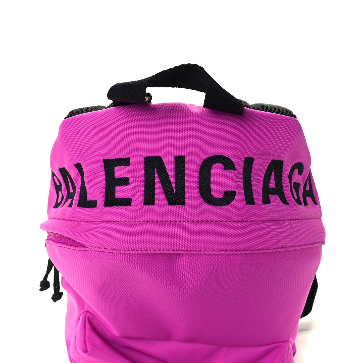 Sport Nylon Logo Embroidered S Wheel Backpack Fuchsia Black