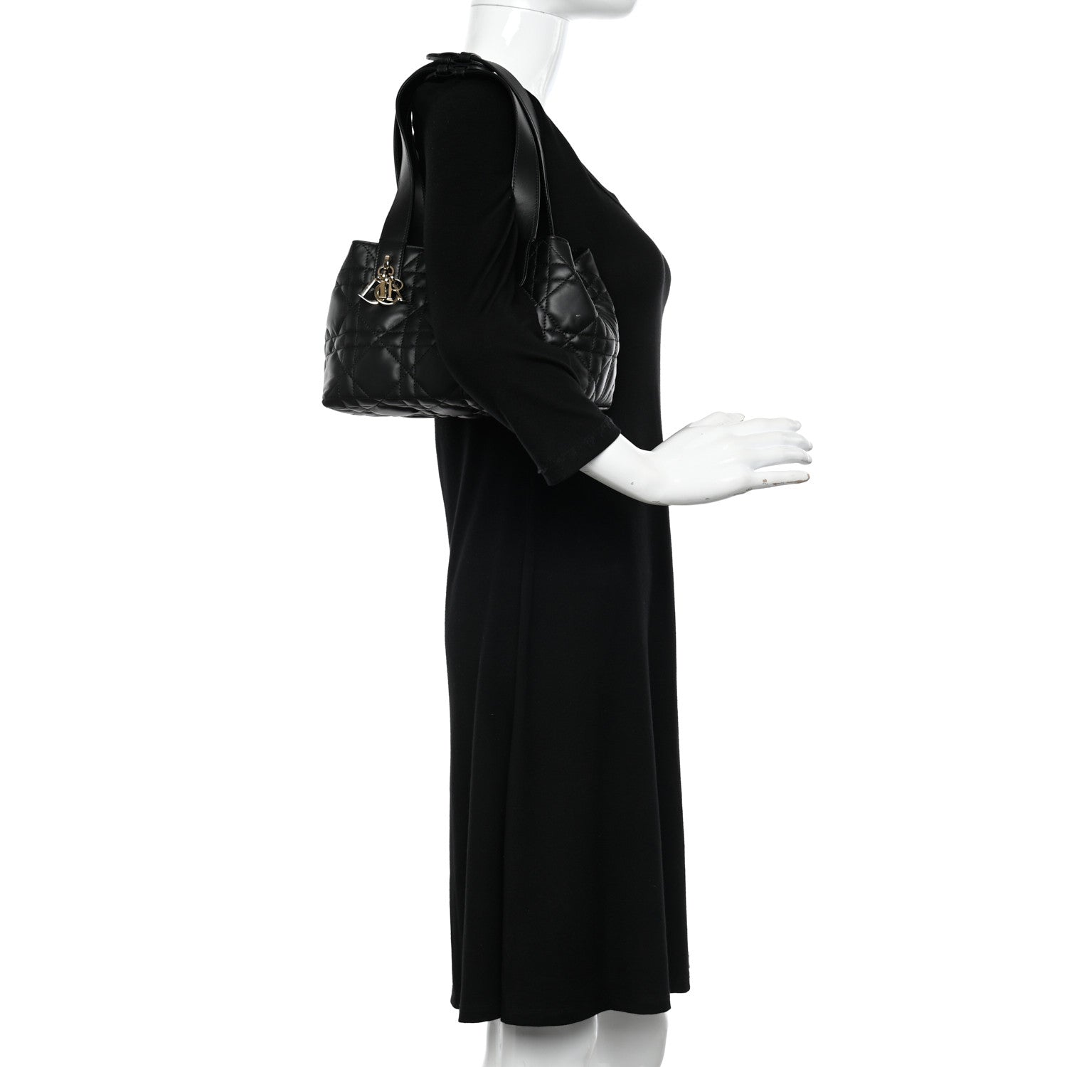 Christian Dior Calfskin Macrocannage Small Toujours Black 2 of 11