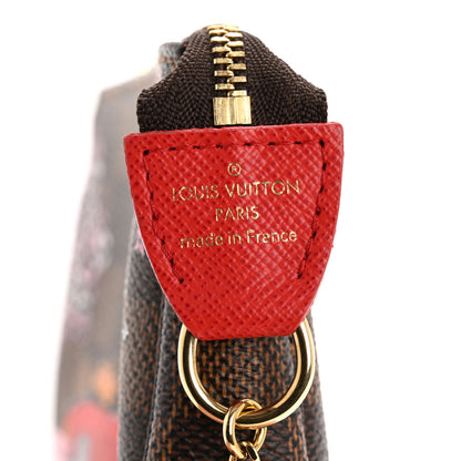 Louis Vuitton Damier Ebene 2019 Christmas Animation Mini Pochette Accessories Red 6 of 10