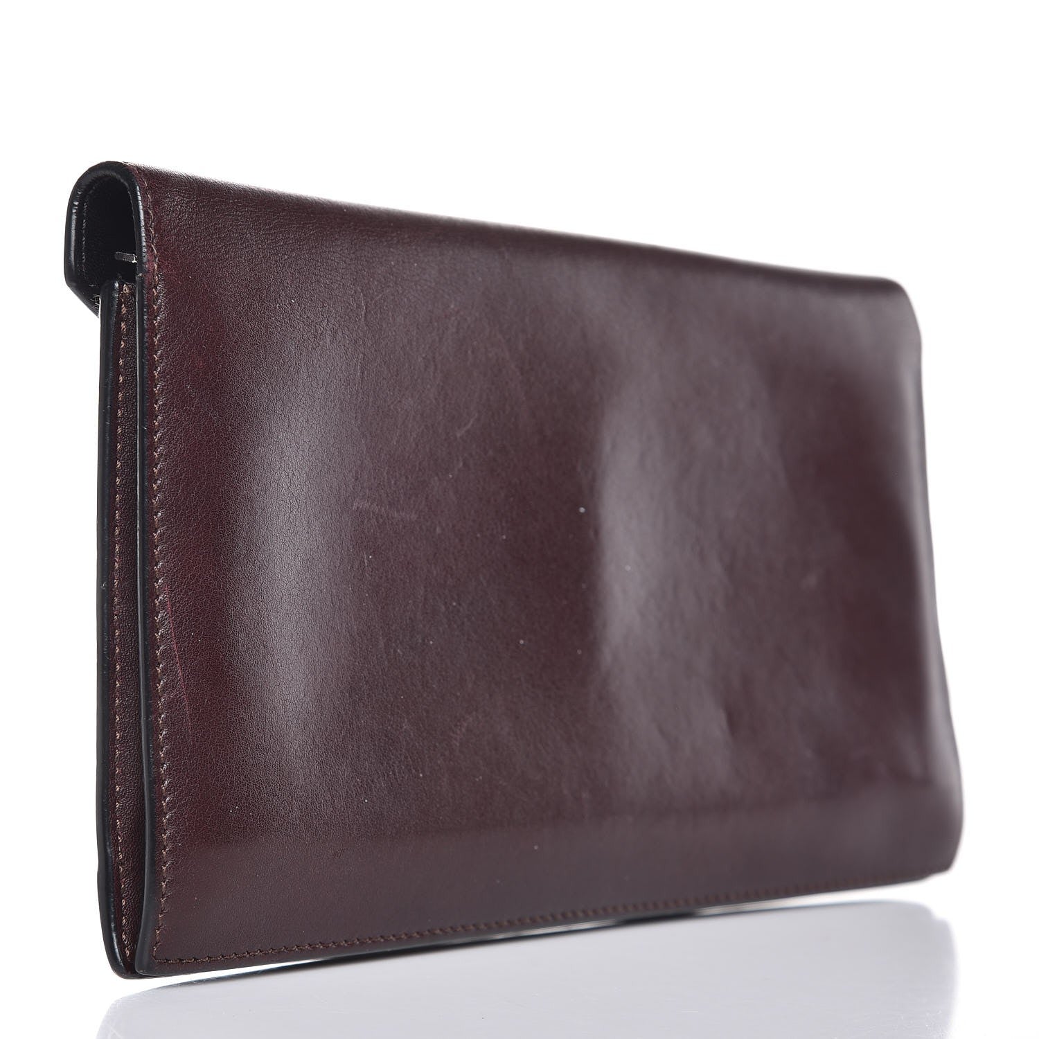 Celine Pony Hair Calfskin Diamond Multifunction Wallet Burgundy 3 of 10