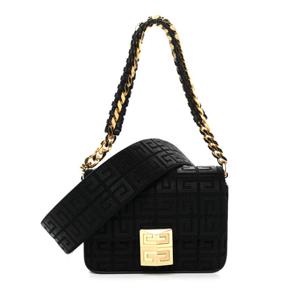Givenchy Canvas Woven Embroidered Small 4G Bag With Chain Black 1 of 10