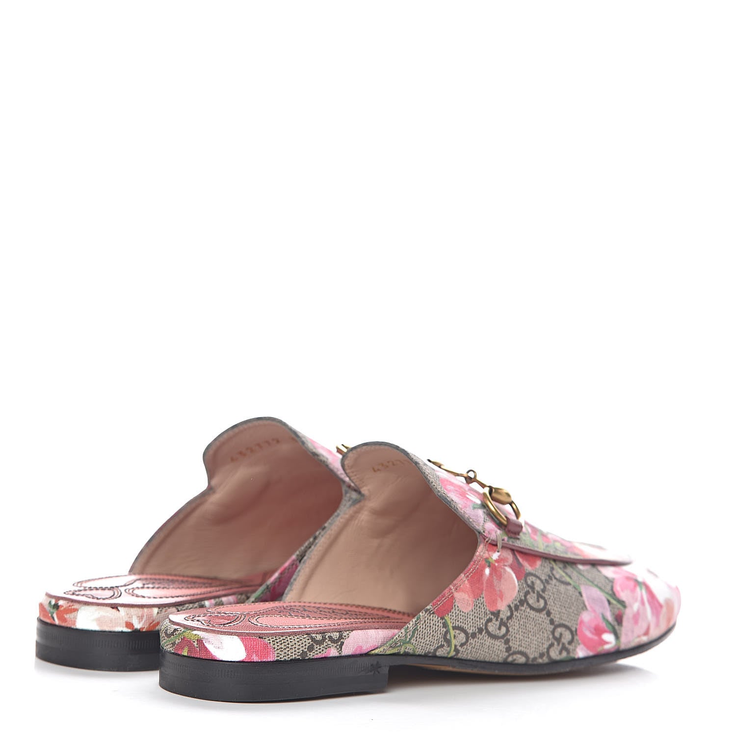 Gucci GG Supreme Monogram Blooms Womens Princetown Slippers 36 Beige Multicolor Dry Rose 4 of 11