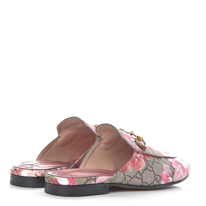 Gucci GG Supreme Monogram Blooms Womens Princetown Slippers 36 Beige Multicolor Dry Rose 4 of 11