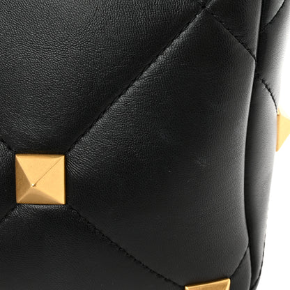 Valentino Garavani Nappa Large Roman Stud Shoulder Bag Black 11 of 13
