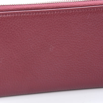 Gucci Pebbled Calfskin Studded Soho Zip Around Wallet Soft Burgundy 9 of 10