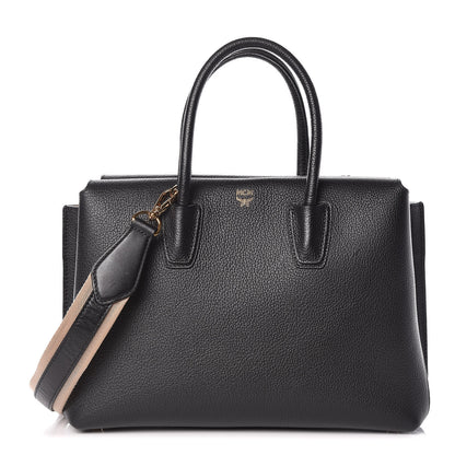 MCM Grained Calfskin Medium Milla Tote Black 1 of 10