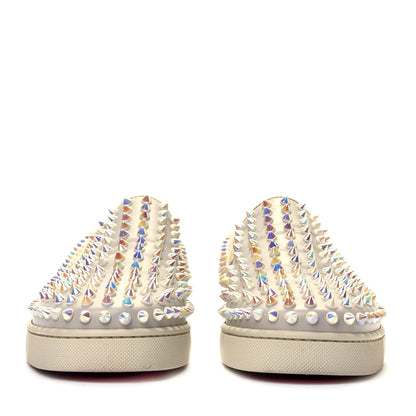 Christian Louboutin Calfskin Spikes Womens Roller Boat Flat 38.5 White Ivory 2 of 10