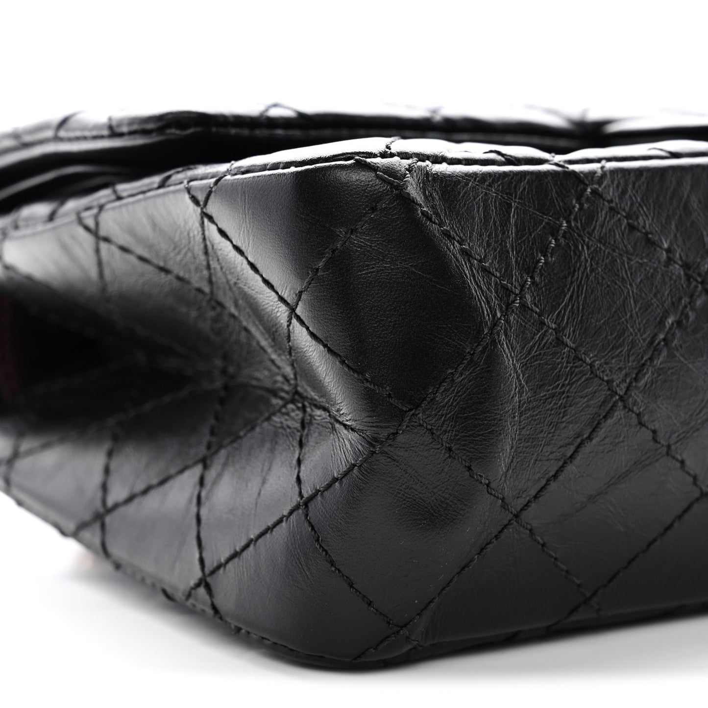 Aged Calfskin Quilted 2.55 Reissue 225 Flap Black Black