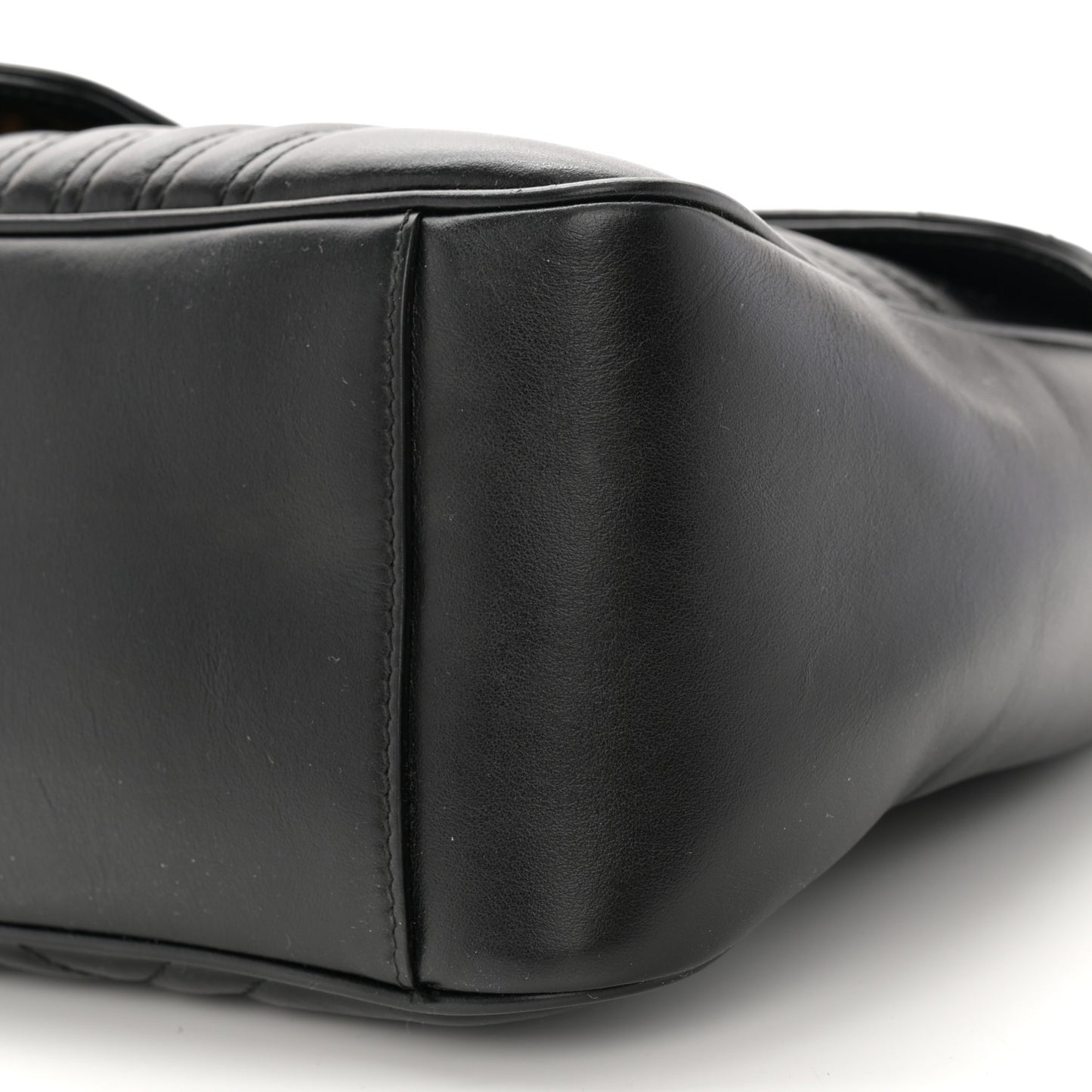 Calfskin Matelasse Medium GG Marmont Top Handle Shoulder Bag Black