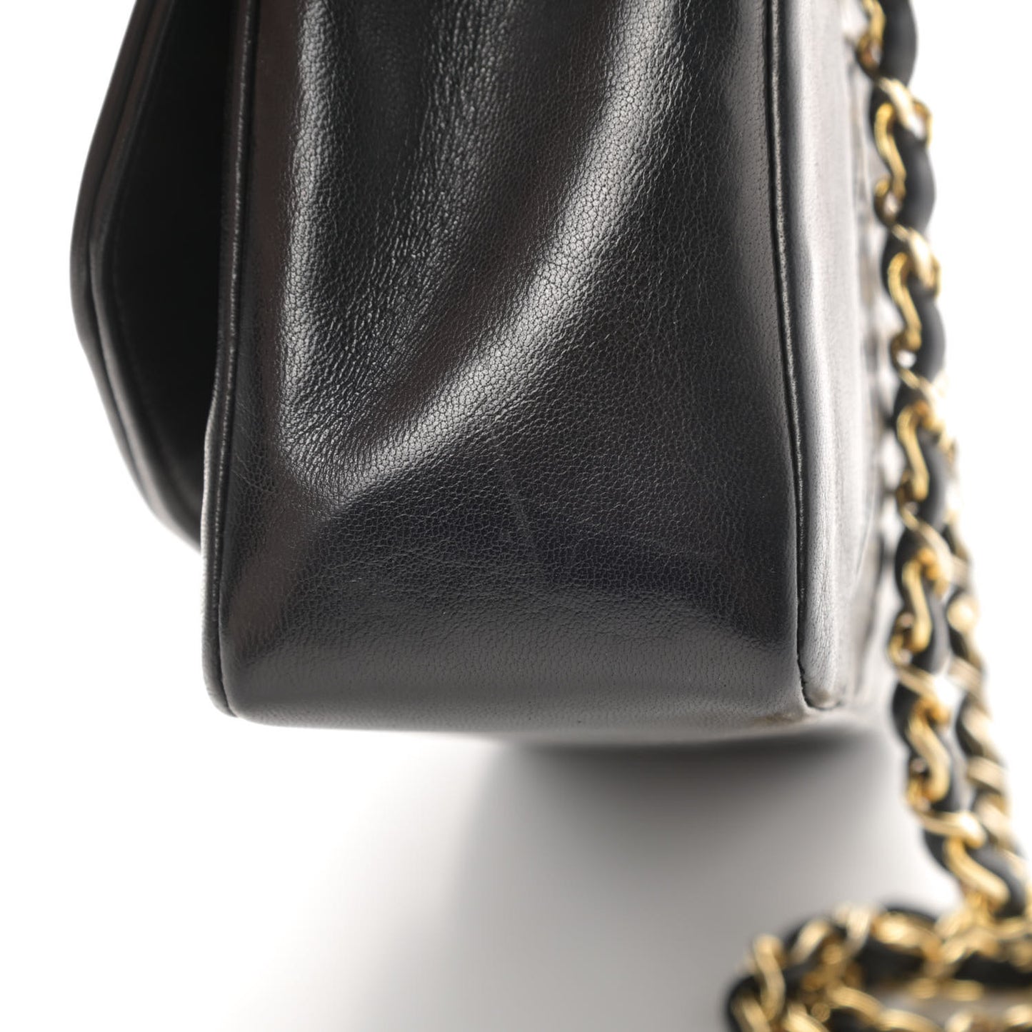 Lambskin Quilted Medium Single Flap Black