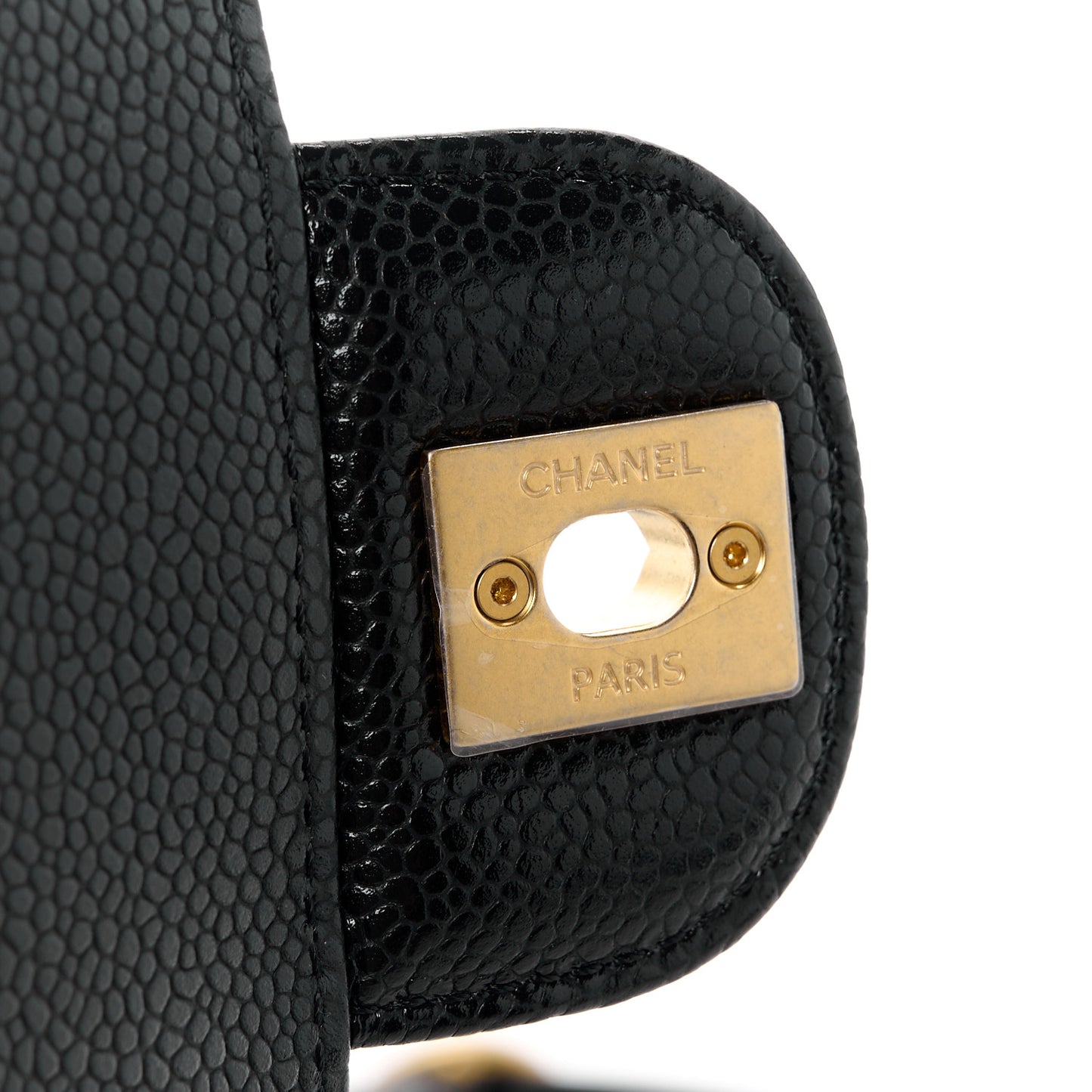 Caviar Quilted Small Chain Flap Black